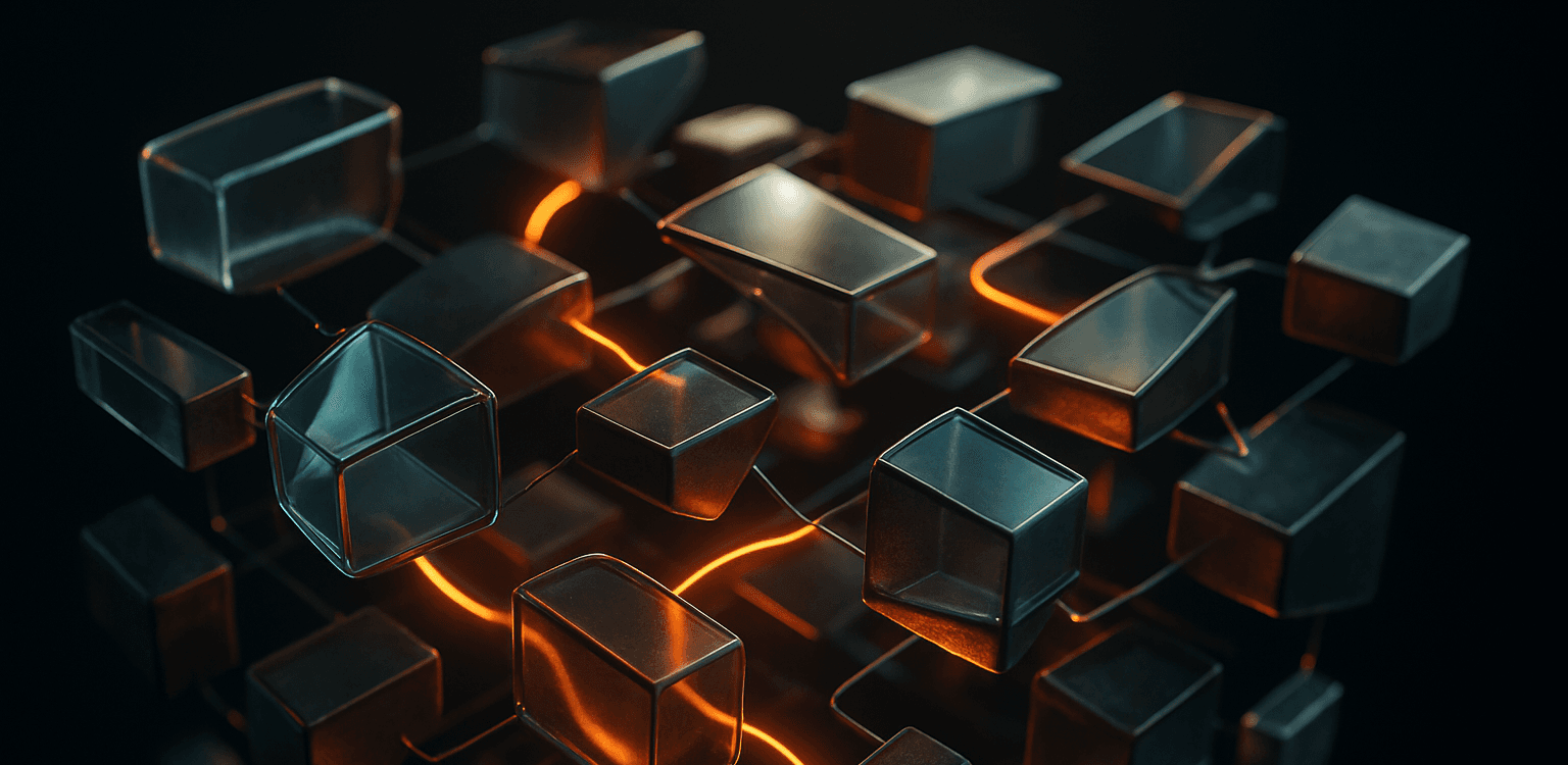 3D-Würfel mit leuchtenden Verbindungen